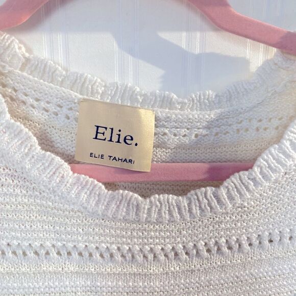Elie Knit Short Sleeve Sweater Sz S - Picture 3 of 5